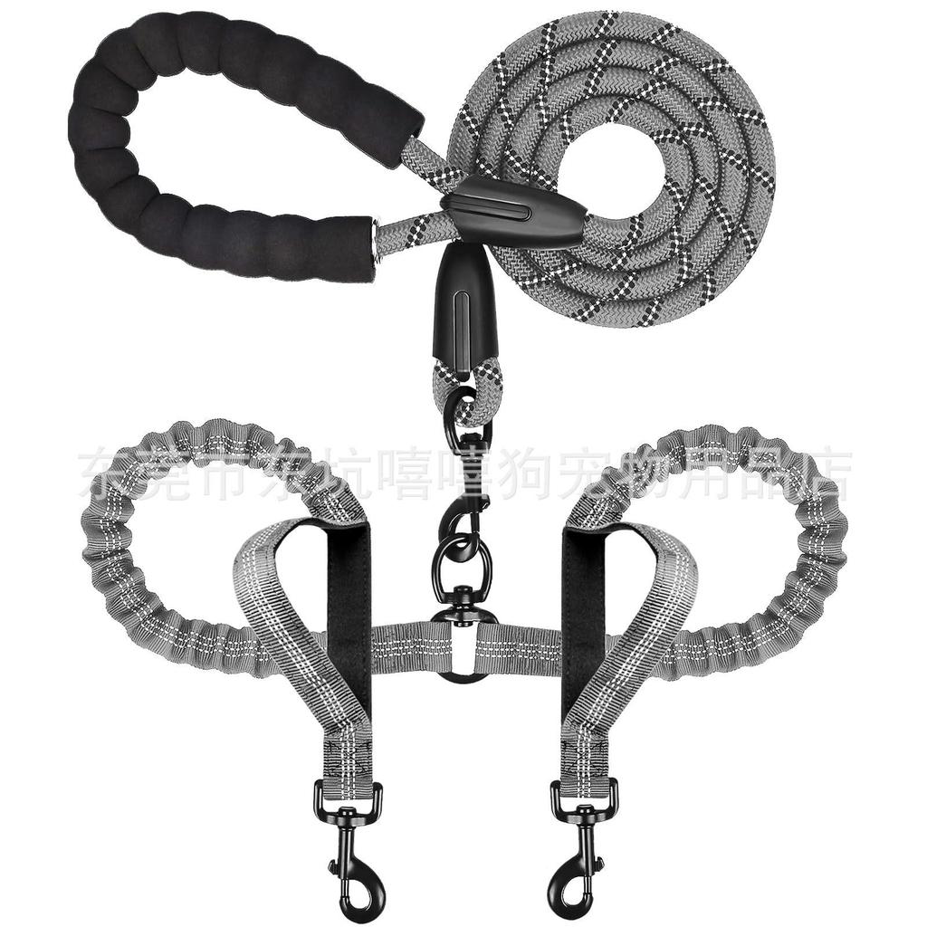 Dual-Head Retractable Luminous Anti-Tangle Dog Leash