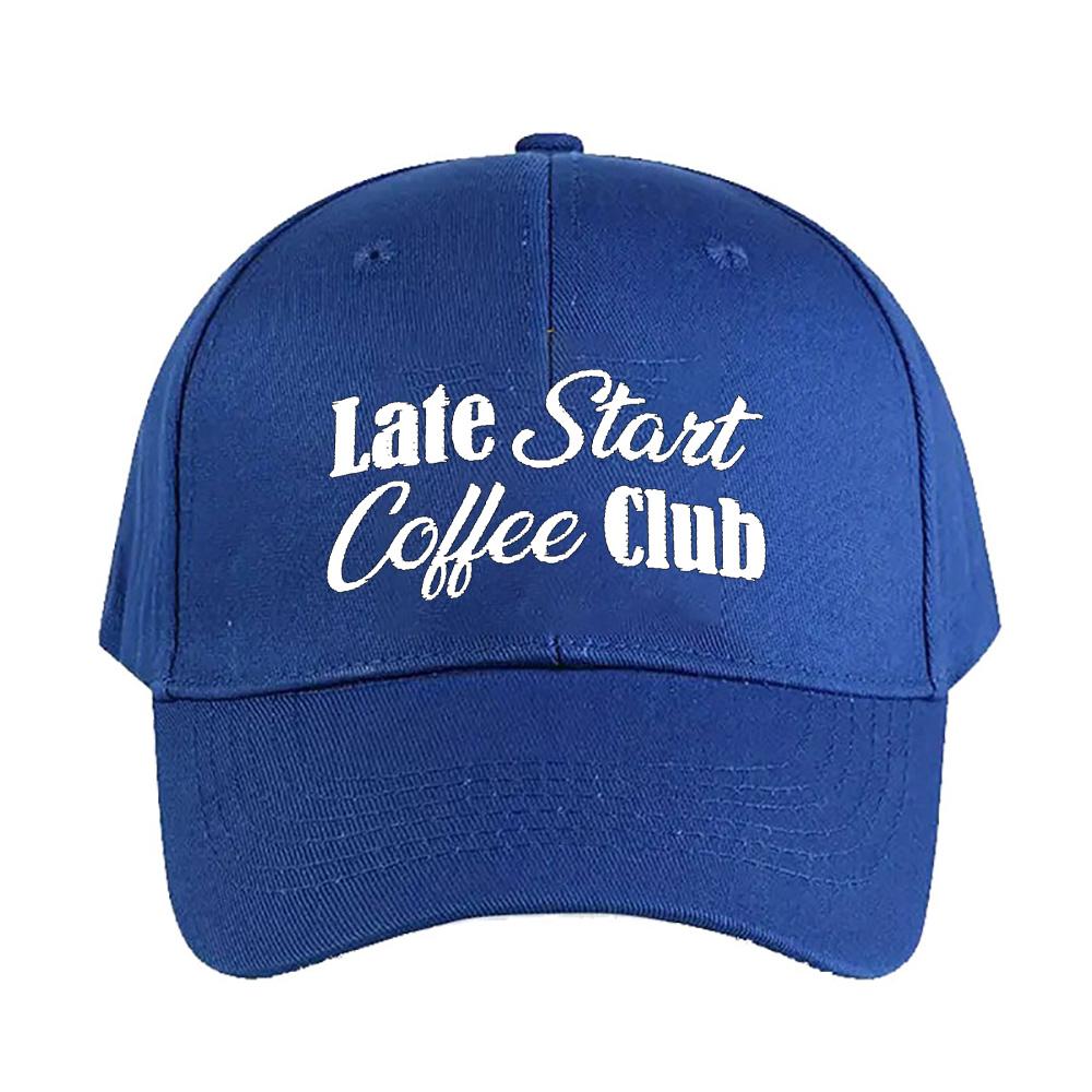 Late Start Coffee Club Papa Caps Sommer Erwachsenen Baseballkappe Verstellbar mit Gebogenem Schirm Schnabelkappe Schutz Sonnenhüte
