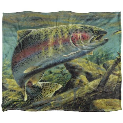 Wild Wings Rainbow Trout 2 Silky Supersoft Blanket