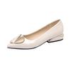 New low-heeled single shoes flat thick-heeled spring fashion pointed-toed short-heeled women's shoes professional leisure work leather shoes