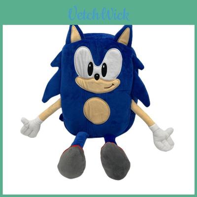 Mochila de Pelúcia Sonic The Hedgehog Para Crianças Mochila Escolar Macia E Colorida Para Meninos E Meninas