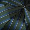 Makita Shoten Folding Mini Umbrella Striped Front x Solid Premium Koshu Made in 7193 Men's "Tie" (Tie) Green/Navy Back, Weave, Japan,