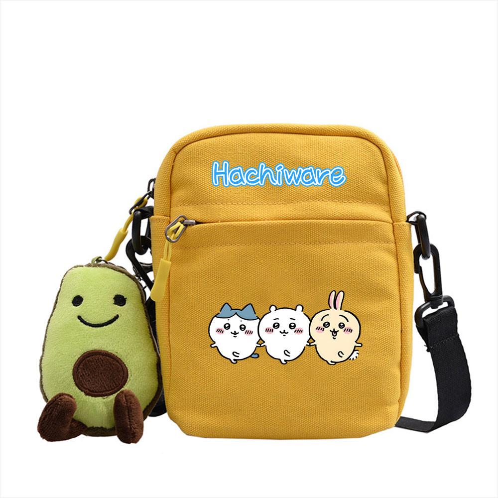 Chiikawa Cartoon Canvas Square Shoulder Bag With Inner Pouch For Casual Outings