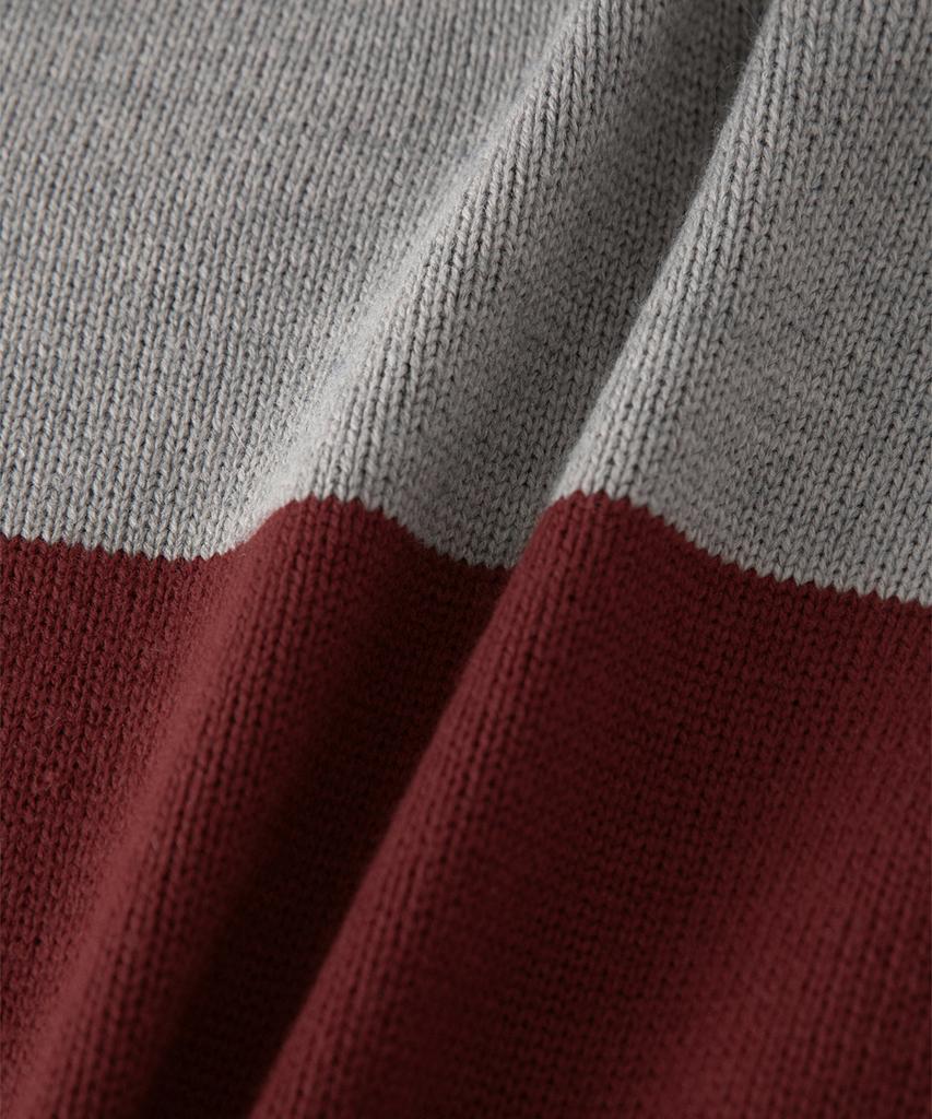 Sseomweeobeoteo Casual Wave Logo Knit - Burgundy
