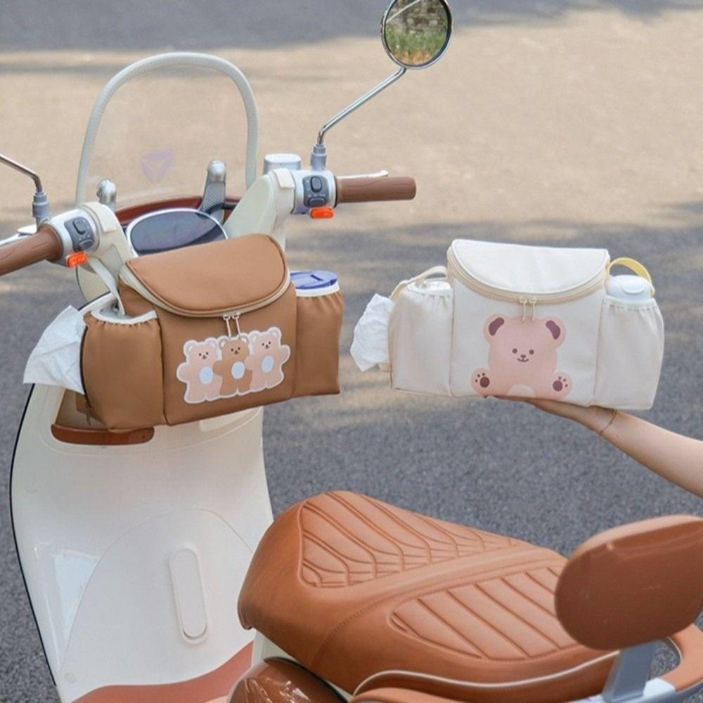 PU Leather Bicycle Handlebar Bag Waterproof Mountain Bike Bag  for Cycling