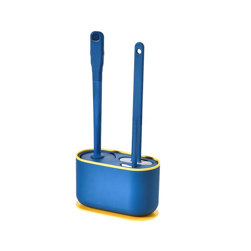 Pin Tu Long Handle Wall-Mounted Toilet Brush Set - No Dead Angle Bathroom & Gap Cleaning Brush