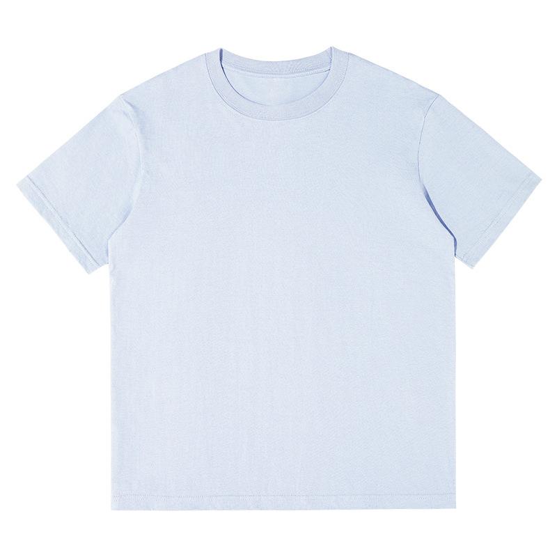 Cotton Short Sleeved T-shirt Women's Shoulder Round Neck Top Solid Color Half Sleeved Base Shirt Clothes