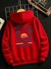 Kids California Vintage Surf Hoodie West Coast Back Print Pullover Autumn Winter Fleece Warm Casual Streetwear Hooded Sweatshirt