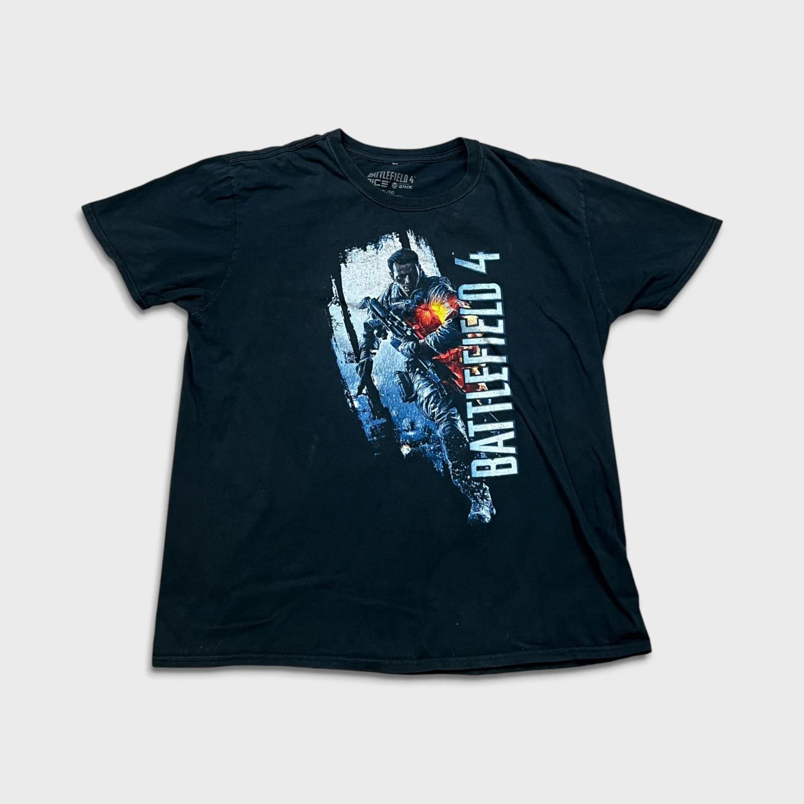 2013 Battlefield 4 T Shirt Mens XL Black Game Promo Graphic Short Sleeve Tee 4XL