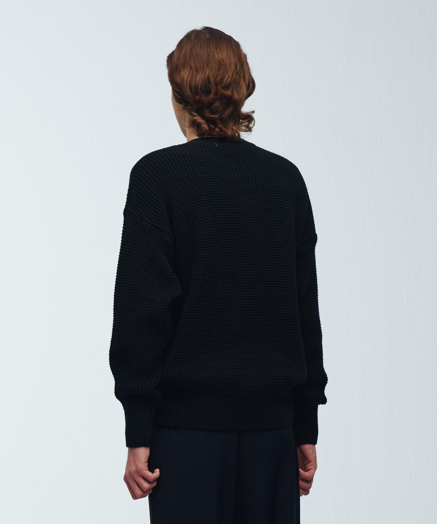 KNITTED Heavy Waffle Round Knit Black