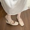 Square head shallow mouth Mary Jane shoes with flat sole single shoes women's soft sole