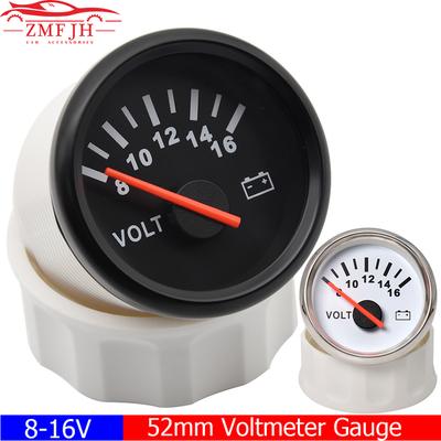 Auto Car Gauge 2" 52mm Voltmeter with Red LED Backlight 8-16V Pointer VOLT Voltage Meter for Marine Boat Car