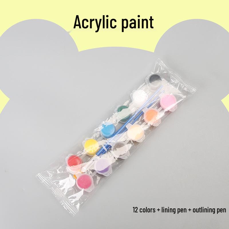 12-Color 3ml Acrylic Paint Set for Kids' DIY Art Projects and Graffiti