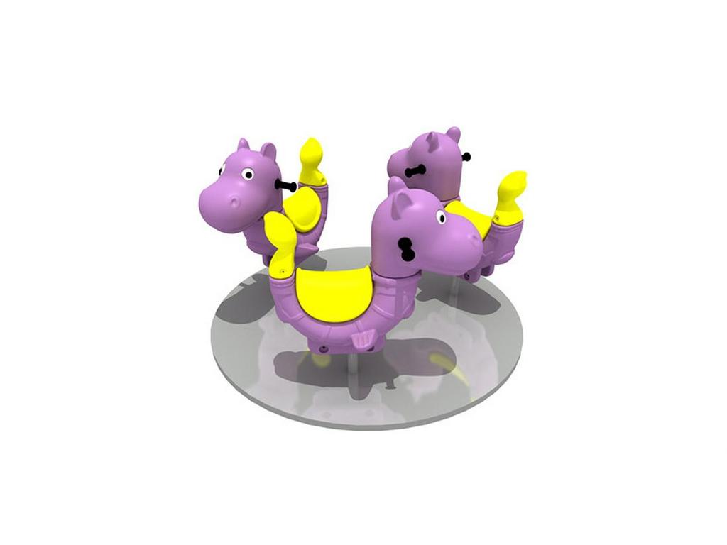 Cartoon Animal Carousel Chair for Kids - Outdoor Amusement Ride
