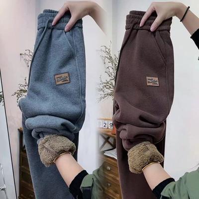 Autumn Winte RWomen Thick Fleece Pants Fashion Warm Plush Pants Casual ElasticSports Sweatpants