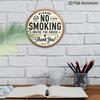 2D Flat, 1pc Round Aluminum Hanging Sign, "No Smoking Or Vaping Inside The House" Warning Text No Cigarette Icon Print, Suitable for Hotel Home Cafe
