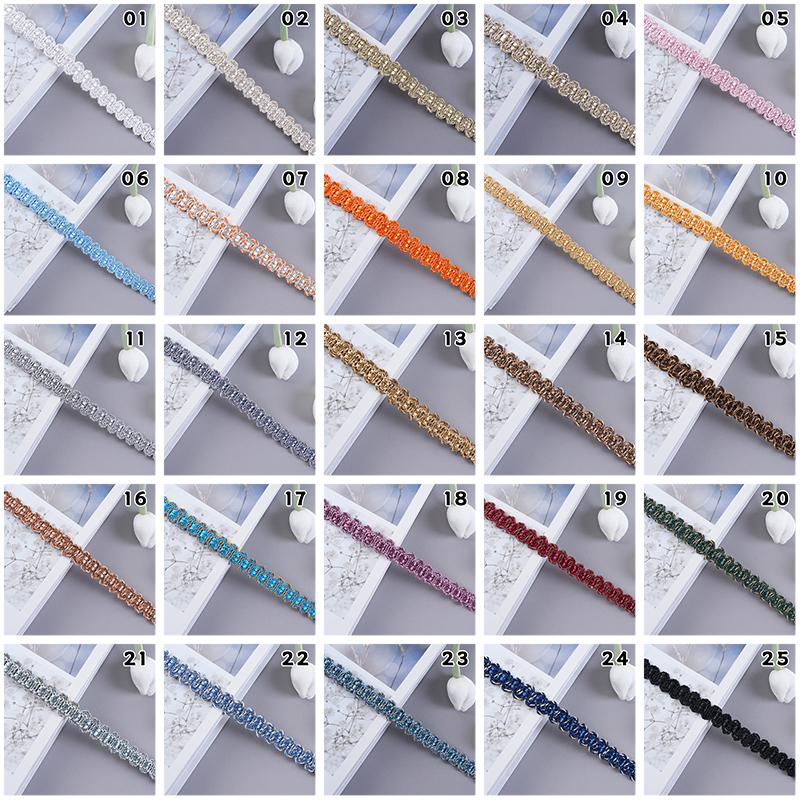 12 Meter Braided Lace Trim Fabric Fringe 1.5cm Width Lace Ribbon Apparel Curtain Diy Sewing Accessories Upholstery Decor Crafts