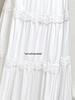 Ballet-Inspired White Lace Patchwork A-line Midi Skirt for Spring/Summer 2026