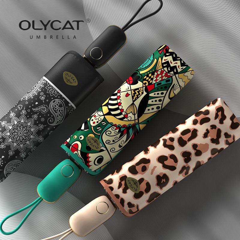 OLYCAT Automatic Compact Umbrella for Women - UV Protection, Rain or Shine Dual-Use, Portable Sunshade