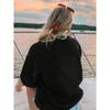 Womens Black Cute Teddy Bear LOVE Graphic T Shirt Soft Round Neck Short Sleeve Casual All Season Top
