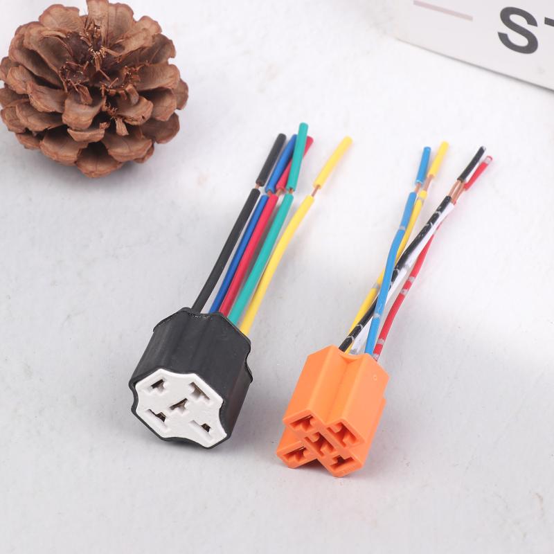 Ceramic Car Relay Holder 5 Pin Auto Relay Socket 5 Pin Relay Connector Plug Ceramic Relay Holder Seat High Relay With Pins