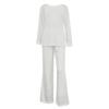Fashion Wind New Arrival Fashion round Neck Long Sleeve Top Loose Pants Suit round Neck Top and Pants