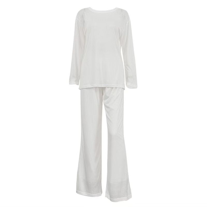 Fashion Wind New Arrival Fashion round Neck Long Sleeve Top Loose Pants Suit round Neck Top and Pants