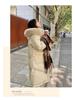 2025 Women's Korean Style Winter Down Jacket: Mid-Length, Hooded, with Large Fur Collar, Loose Fit, Thick and Warm.