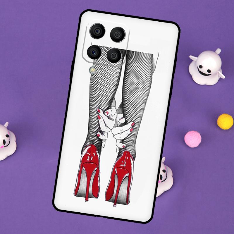 Fashion High Heels Cover For Samsung Galaxy M32 M52 M12 M13 M33 M23 M53 M15 M55 M31 M51 M14 M34 M54 M20 Case