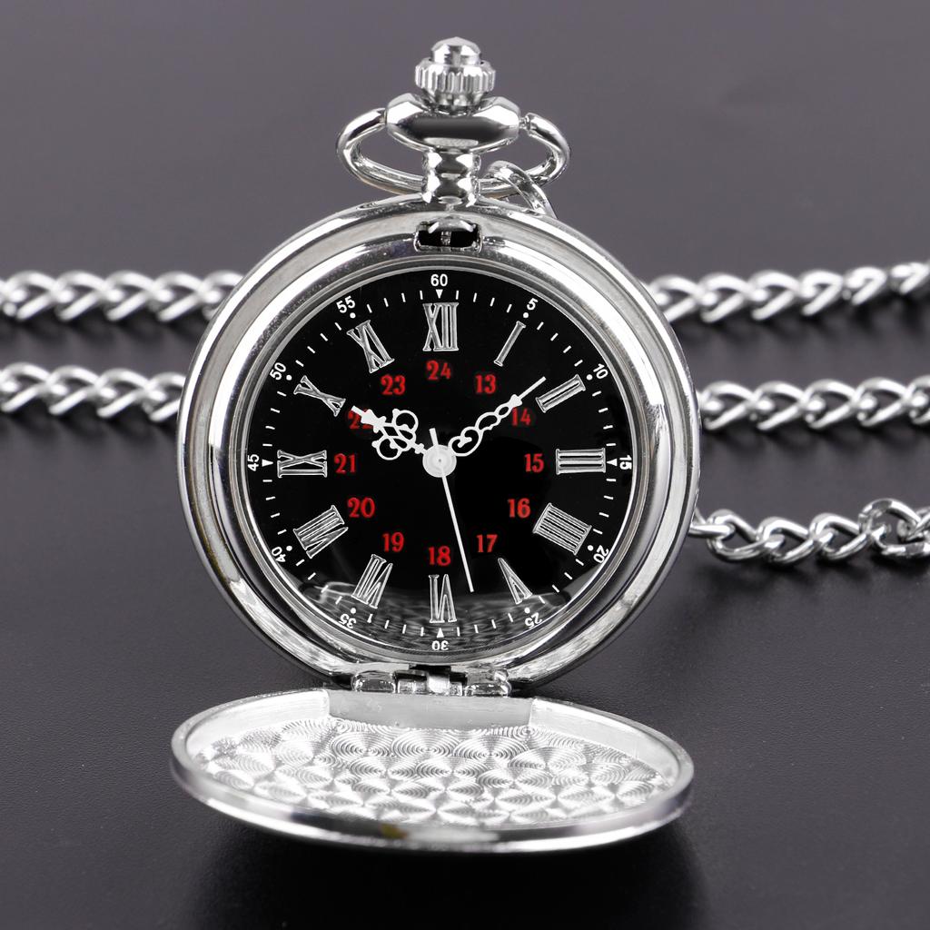 Fashion 37CM Fob Chain Smooth Quartz Pocket Watch Gifts Vintage Roman Dial Pendant Fob Classic Simple Watch Hot Sale