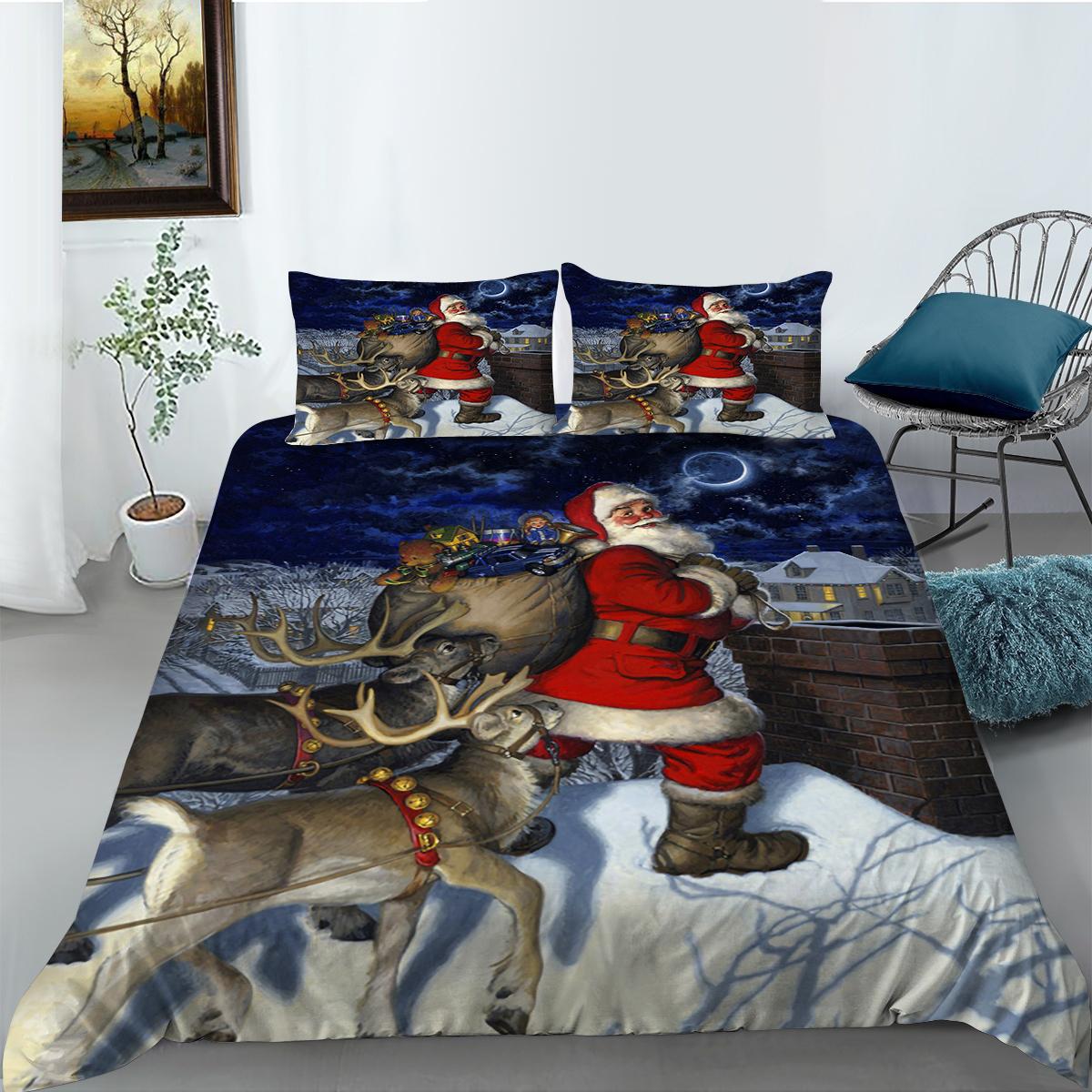 

Рождественский комплект пододеяльников King Double Size, домашний текстиль, постельное белье, комплект одеял, уникальный дизайн EU Single 135x200cm