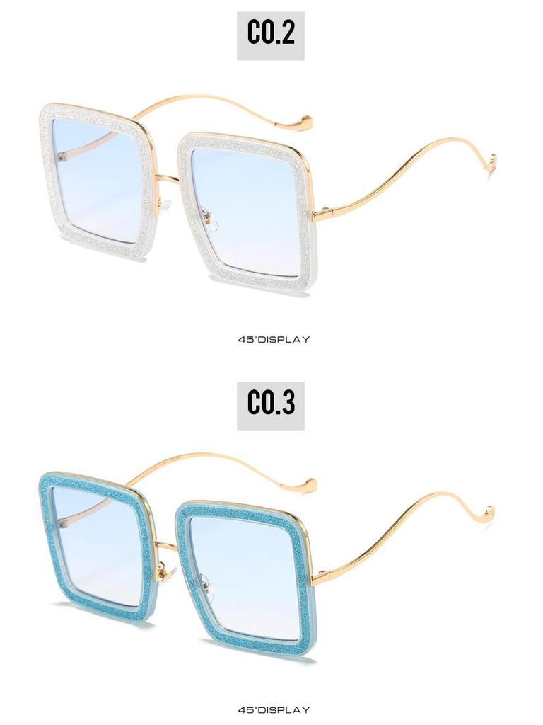 2022 Trendy Square Sunglasses - European & American Influencer Style, Flashy Diamond Design, Fun & Chic for Women