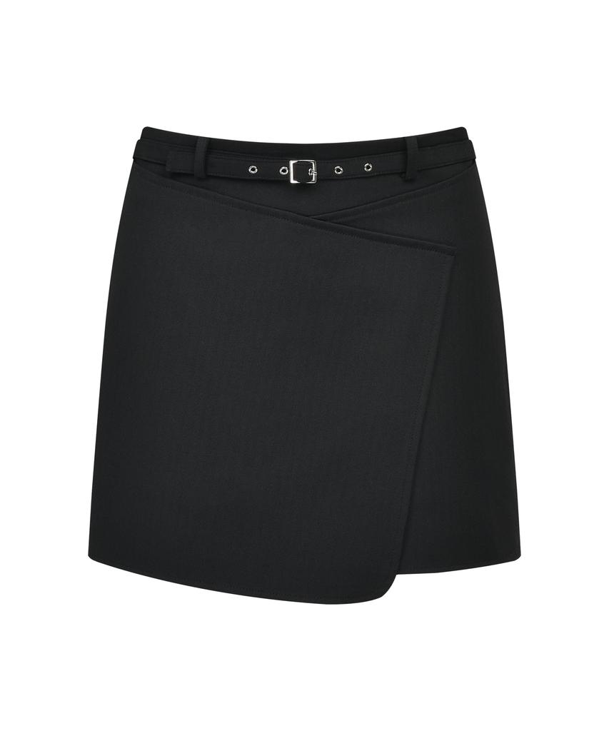 Kwajipyuliti Asymmetrical Belted Mini Skirt