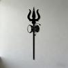 1 Stück 2D Flache Hindu Trishul Damaru Metall Wandskulptur Eisen Wandmontierte Kunst für Wohnzimmer Schlafzimmer Büro Tempel Dekor Religiöses Kulturelles Geschenk