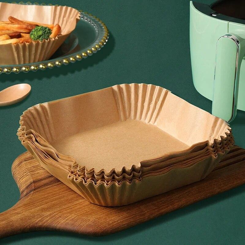 Vzduchová fritéza Papírová Kuchyně Vzduchová fritéza Jednorázová papírová vložka na pečení Papír odolný vůči oleji Nepřilnavá podložka na pečení BBQ Příslušenství