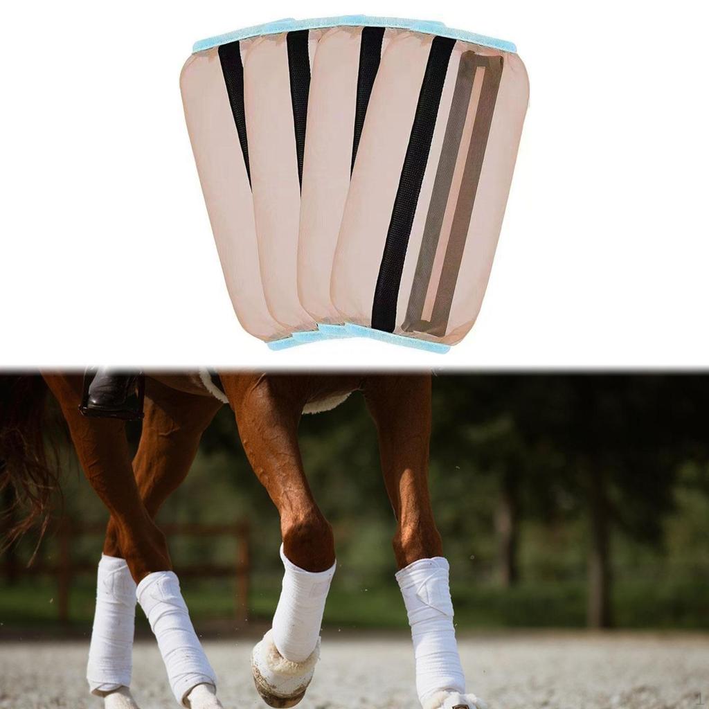 4 Pieces Fly Horse Boots Leggings Nylon Non Slip Easy to Use Reduce Stomping Lightweight