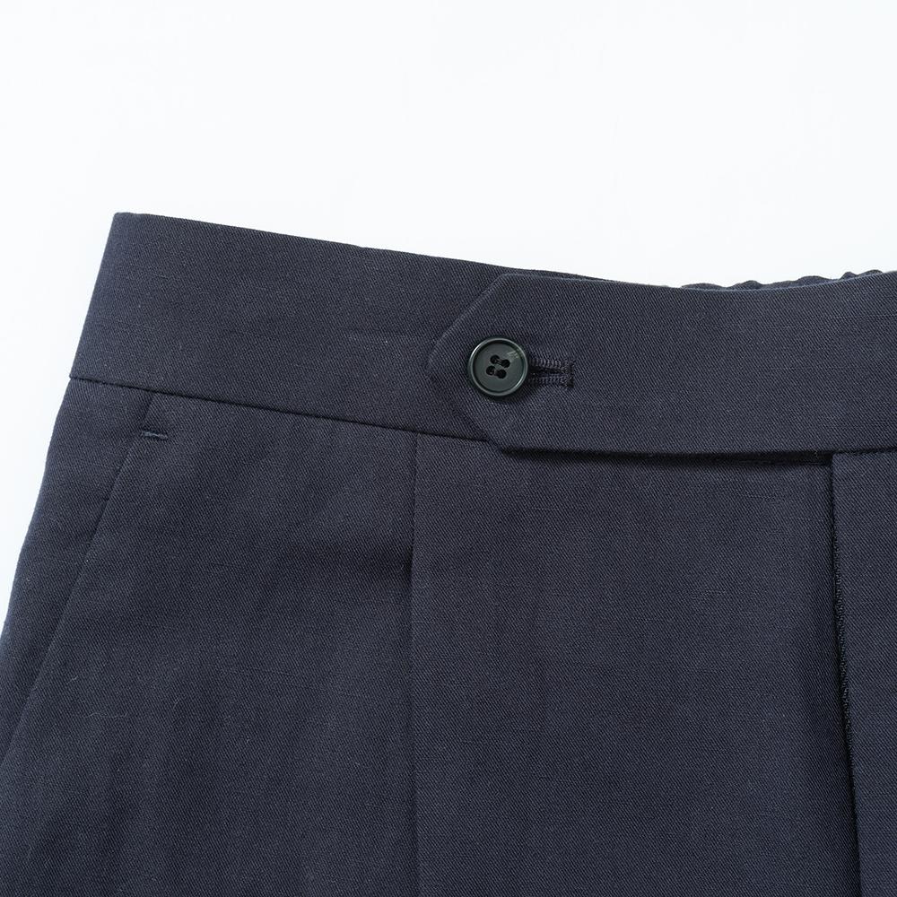 EDWARDMAX Linen & Cotton Elastic Waist Pants (Nv)