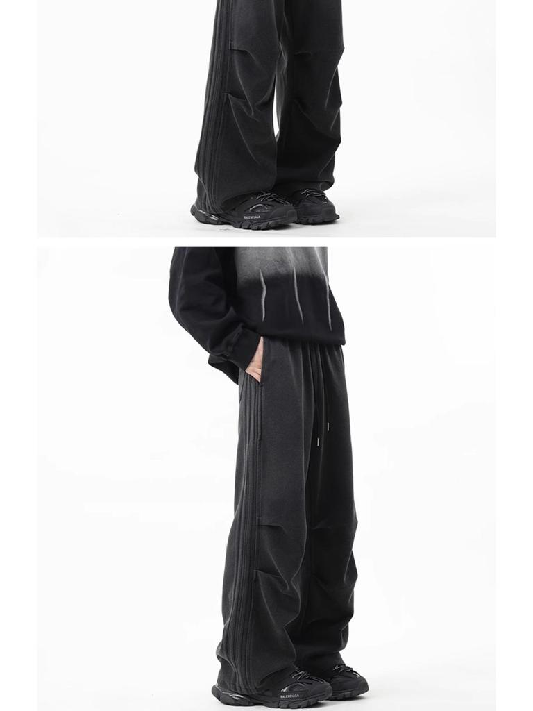 Unisex Retro Wide-Leg Sweatpants - Autumn/Winter Casual Streetwear