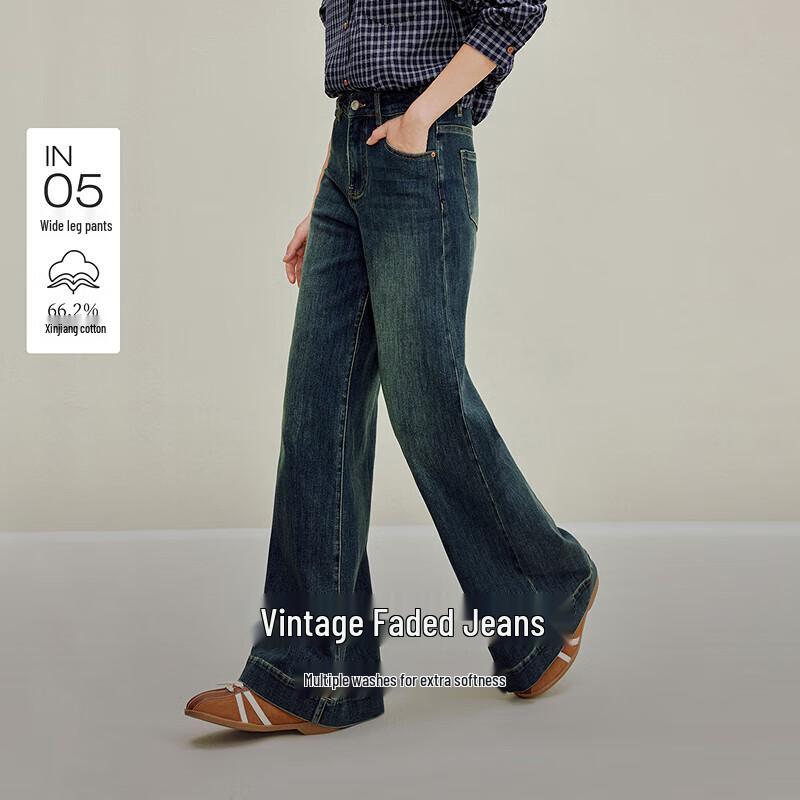 

Inman Retro Distressed High-Waist Wide-Leg Jeans 27