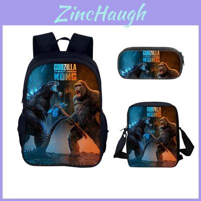 Godzilla Backpack Set With Nylon Material For School And Travel Use