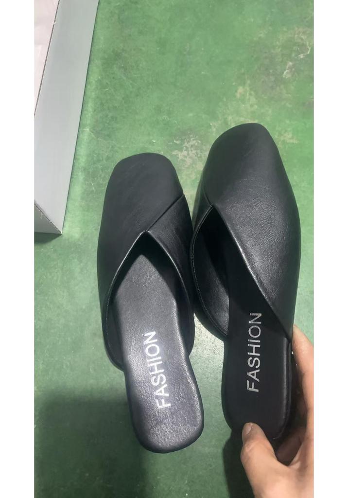 Trendy Women's 2023 Summer Square Toe Low Heel Half-Slippers - Outdoor Versatile Plus Size Korean Style