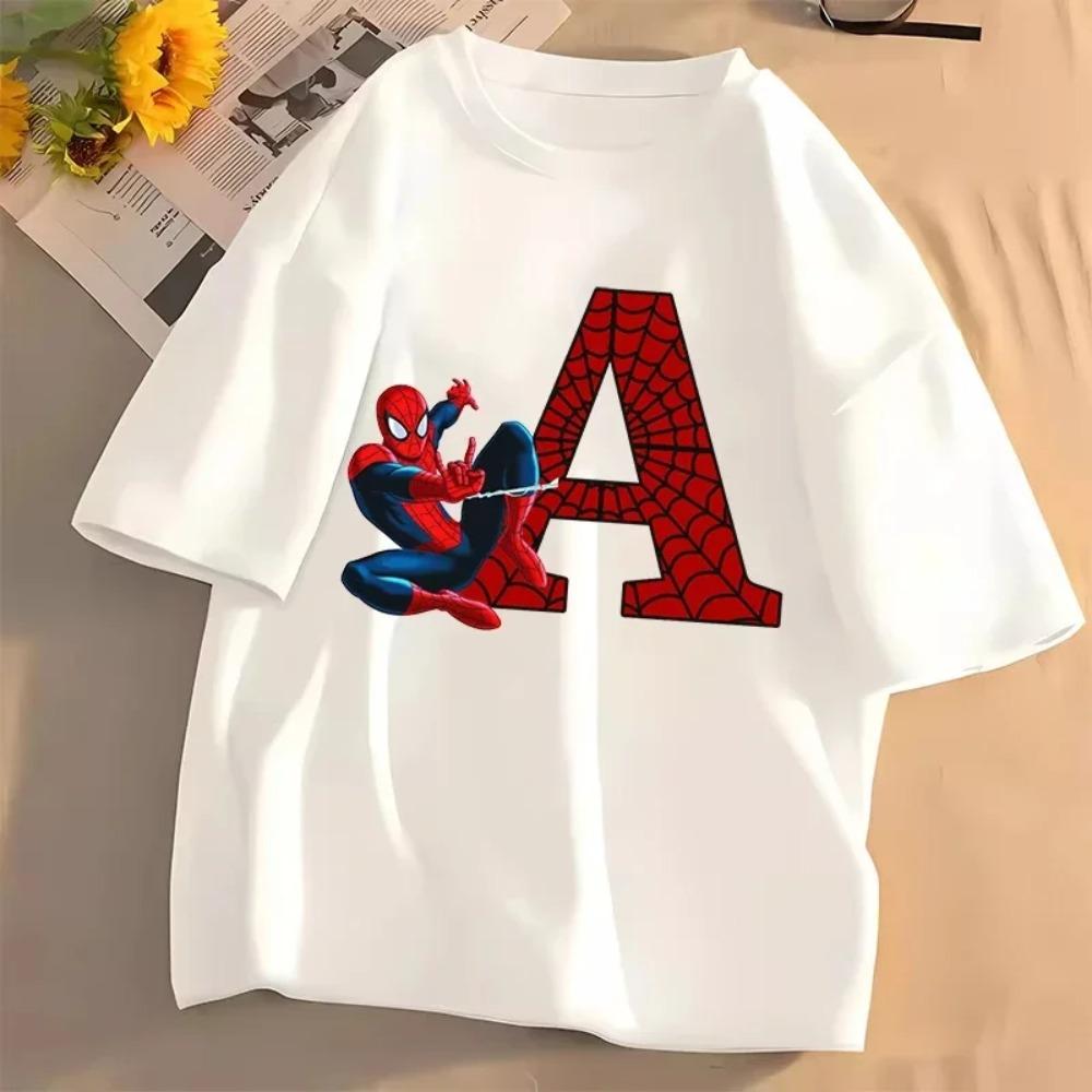 SpiderMans Women T Shirt Letter ABC Cotton Clothes Tops Women Summer Breathable Cute Short Sleeve Ladies' Fashion Top