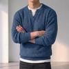 Hengyuanxiang Old Money Style V-Neck Cable Knit Wool Sweater