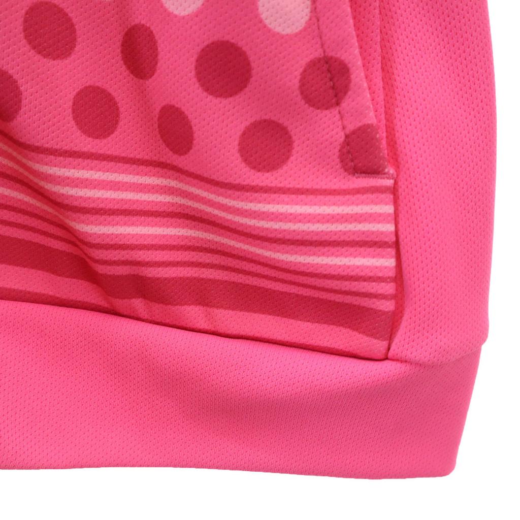 Adidas Dot Border Pattern Long Sleeve Zip Hoodie L Pink Women Used