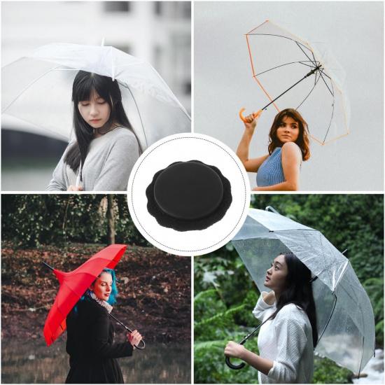 2 Sets of Umbrella Top Cap Replacement, Black Sturdy Plastic Umbrella End Cap Fitting, Easy DIY Repair