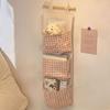 Fashion Plaid Pattern Hanging Bag Large Capacity Multifunctional Storage Bag Ventilate Waterproof Storage Condition Bags