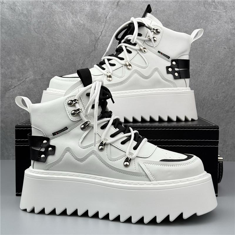 Fashion High Tops New Fashion Designer Men's Lace Up Platform Causal Skateboard Shoes Flats Male Sports Walking Sneakers Zapatos Hombre