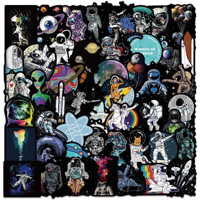 Pack d'autocollants en vinyle pour bouteilles d'eau, logo de la NASA, astronaute spatial, pour casque Hydroflask, ordinateur portable, téléphone, skateboard, 50 pièces