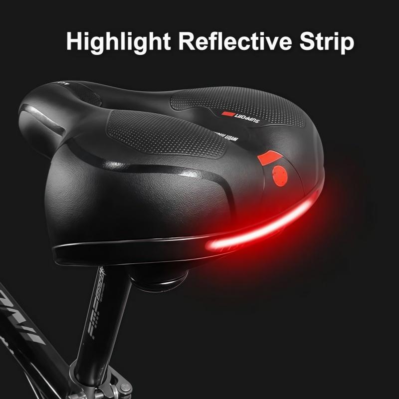 Mountain Bike Saddle with Taillight Big - Butt Soft Bicycle Saddle Bike Seat Accessories Ultra - Soft Saddle