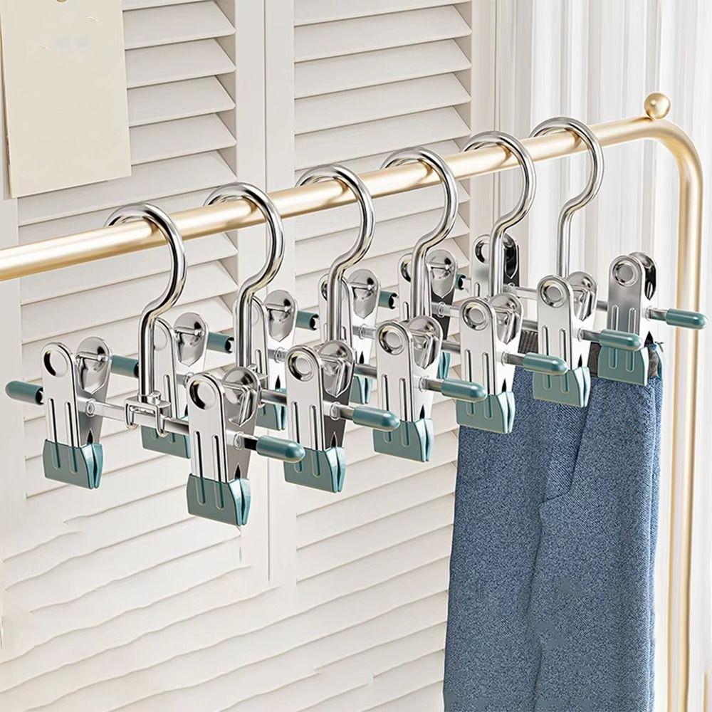 30pcs Double Clip Clothes Drying Hanger 360° Rotatable Storage Clips Pants Hanger  Laundry Hanger